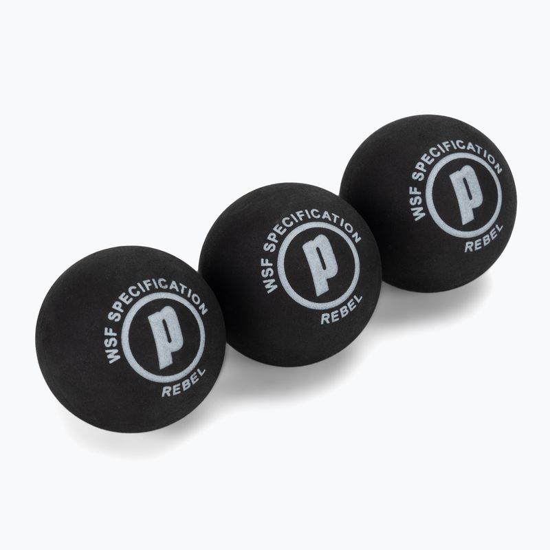 Prince Rebel 1Yellow Tube squash balls 3 pcs black 3