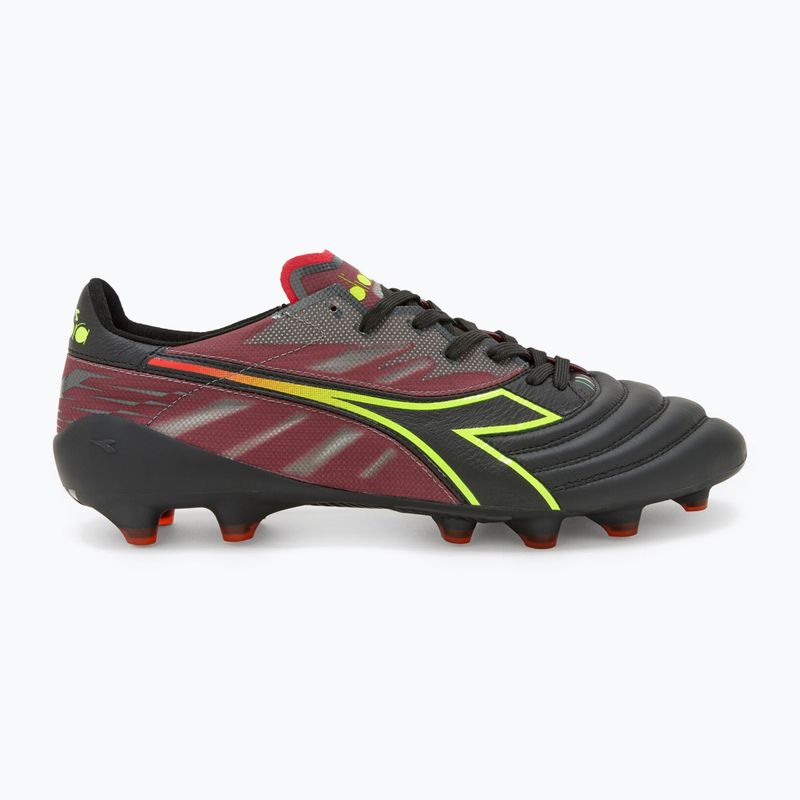 Men's Diadora Brasil Elite Veloce ITA LPX football boots black and maroon DD-101.178785-D0136-43 10
