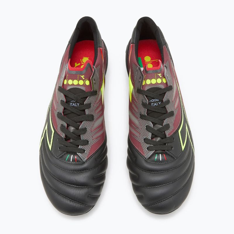 Men's Diadora Brasil Elite Veloce ITA LPX football boots black and maroon DD-101.178785-D0136-43 12