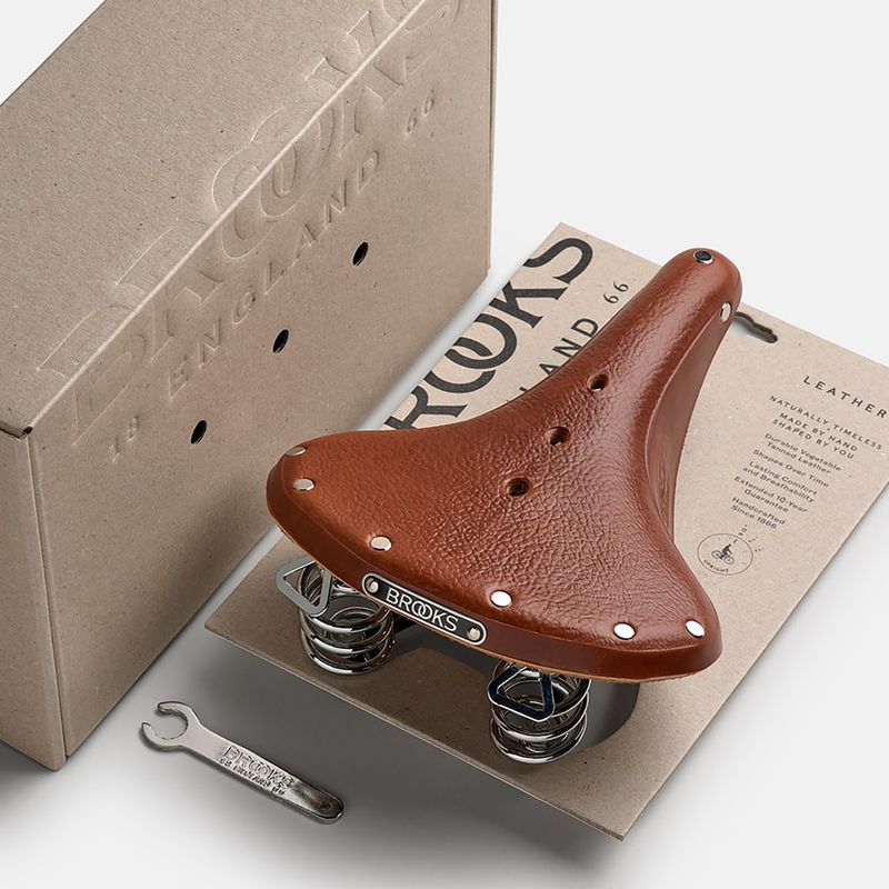 Brooks England B66 honey bicycle saddle 8