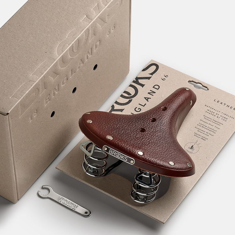 Brooks England B67 Short brown bicycle saddle 8
