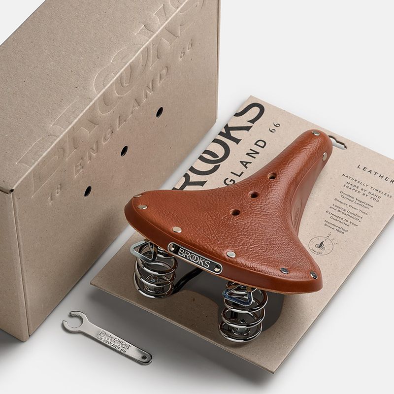 Brooks England B67 honey bicycle saddle 8