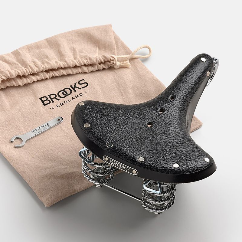 Brooks England B33 black bicycle saddle 8