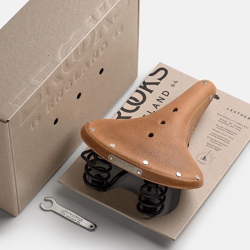 Brooks England B67 Softened dark tan bicycle saddle 8
