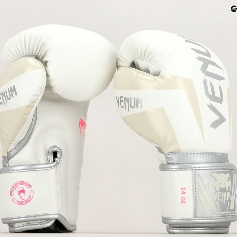 Venum Elite men's boxing gloves white and silver 1392-574 7