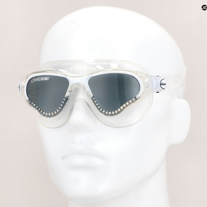 Cressi Cobra clear/clear white smoked swim mask DE201931 7