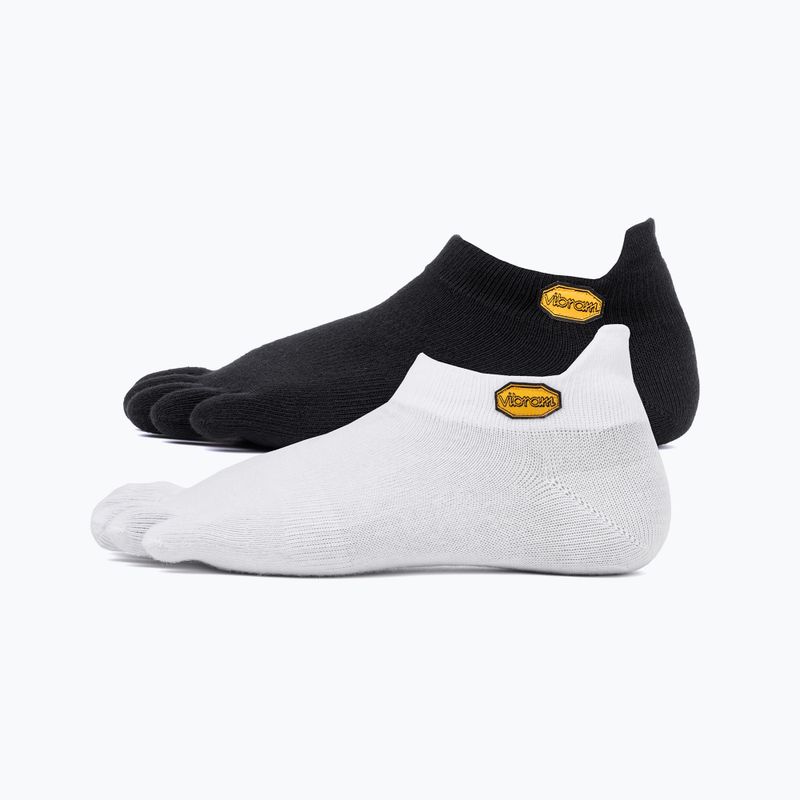 Vibram Fivefingers Athletic No-Show socks 2 pairs black and white S15N12PS 7