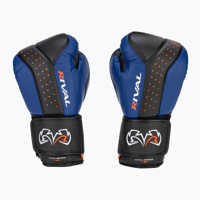 Rival RB10 Intelli-Shock Bag boxing gloves black/blue 2