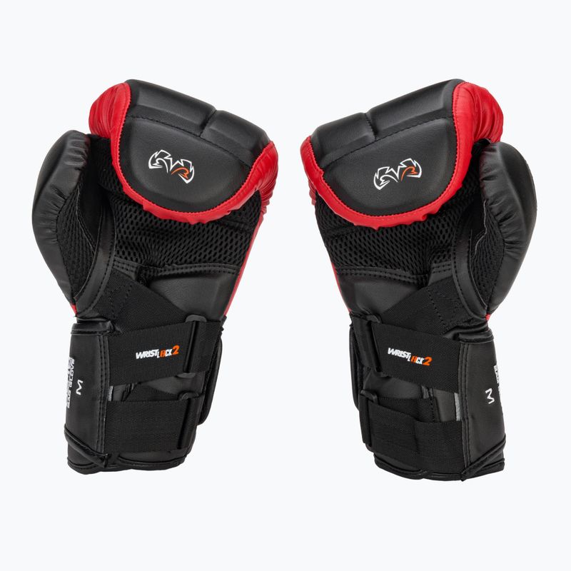 Rival RB10 Intelli-Shock Bag boxing gloves black/red 3