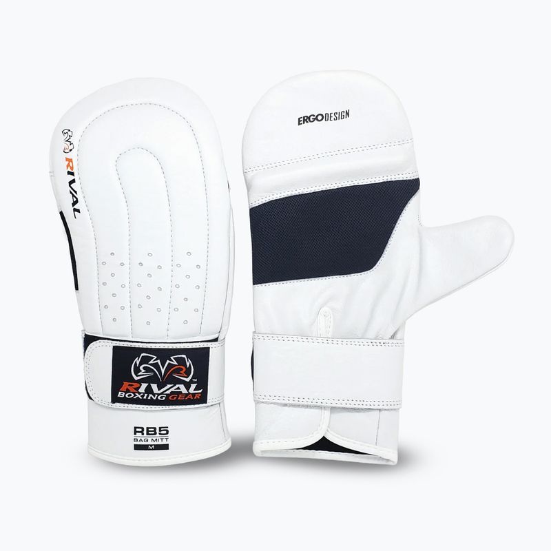 Rival RB5 Bag Mitts white boxing gloves