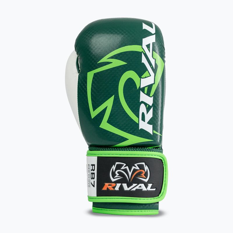 Boxing gloves Rival RB7 Fitness Plus Bag green/white 3