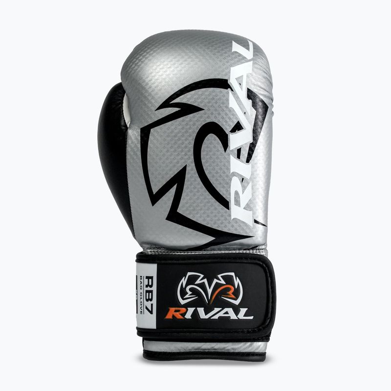 Boxing gloves Rival RB7 Fitness Plus Bag silver/black 3