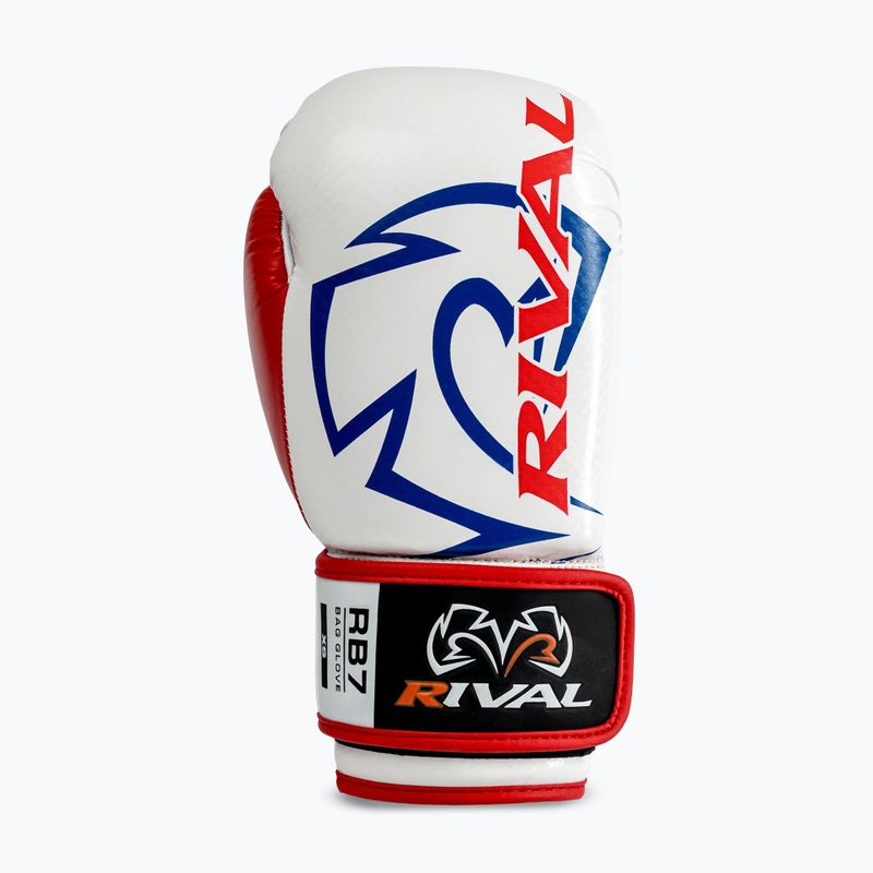 Boxing gloves Rival RB7 Fitness Plus Bag white/blue 3