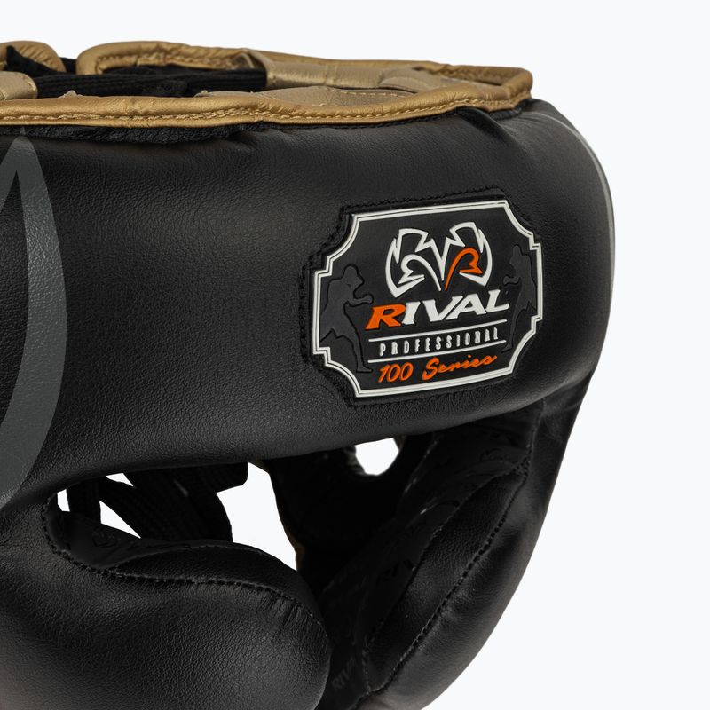 Rival RHG100 Professional boxing helmet headgear black/gold 4