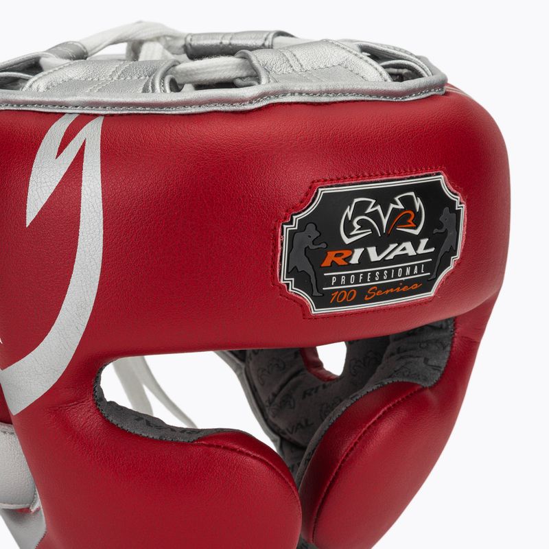 Boxing helmet Rival RHG100 Professional Headgear red/silver 4