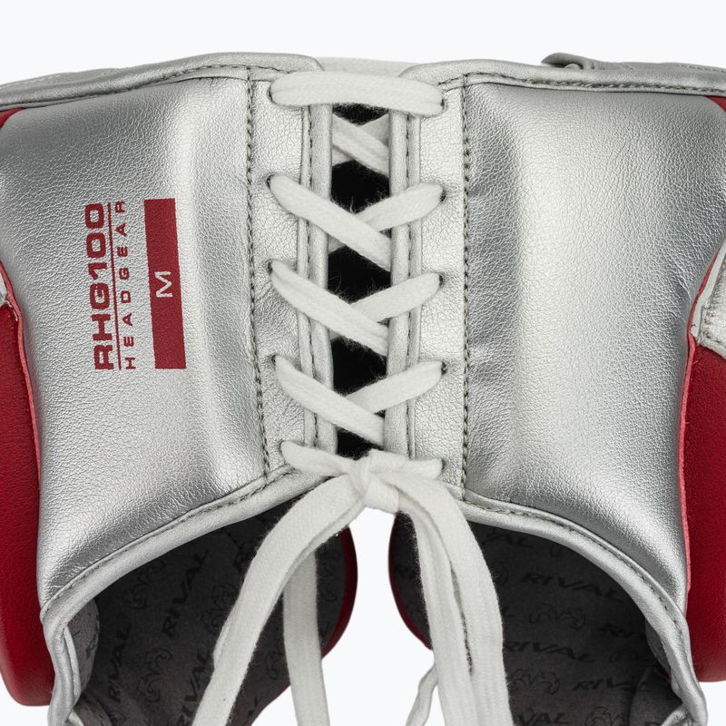 Boxing helmet Rival RHG100 Professional Headgear red/silver 5