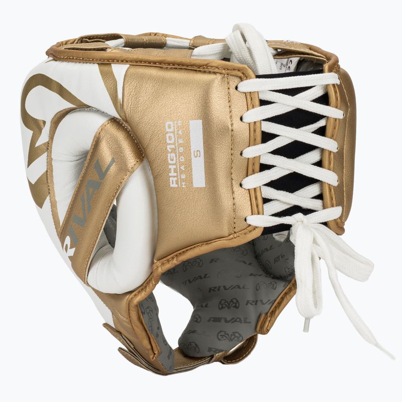 Boxing helmet Rival RHG100 Professional Headgear white/gold 3