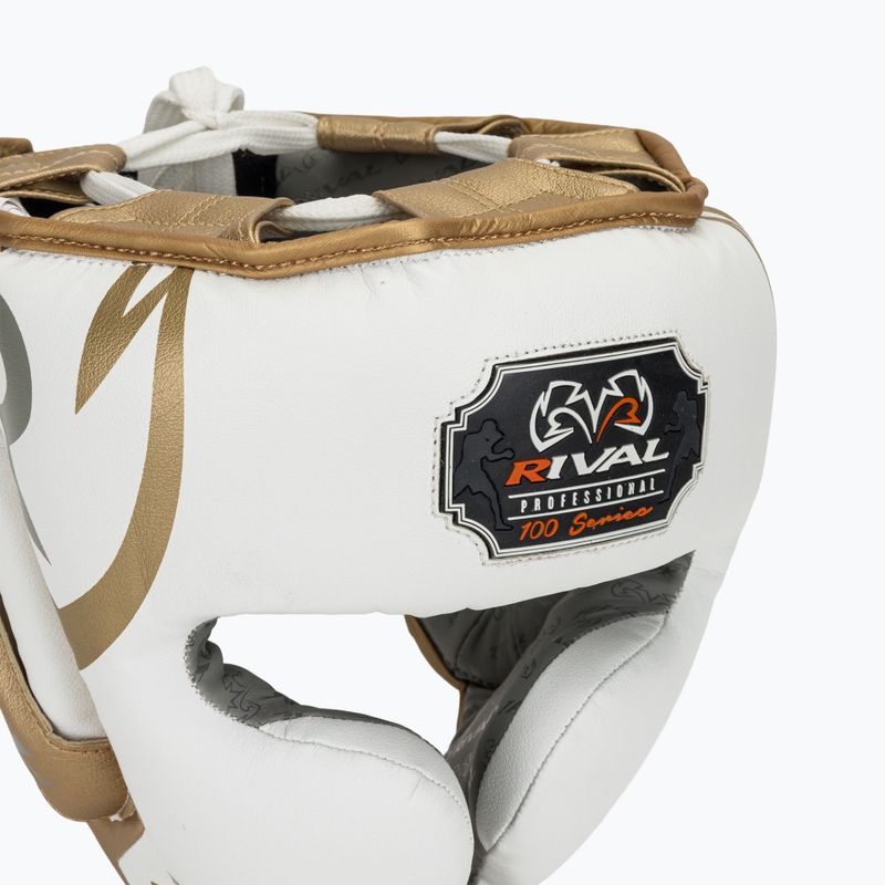 Boxing helmet Rival RHG100 Professional Headgear white/gold 4