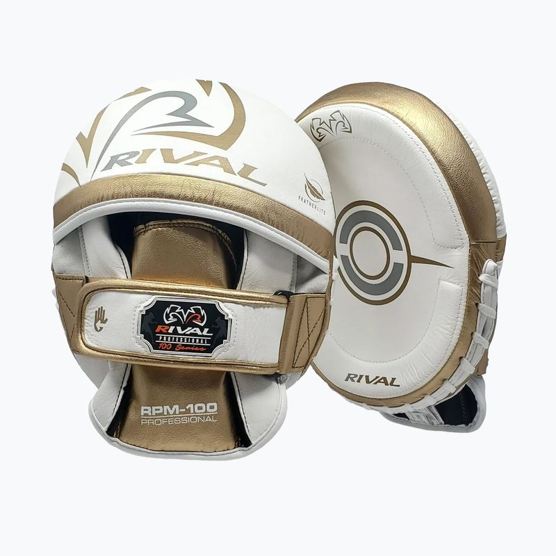 Rival Professional Punch Mitts white/gold trainer paws