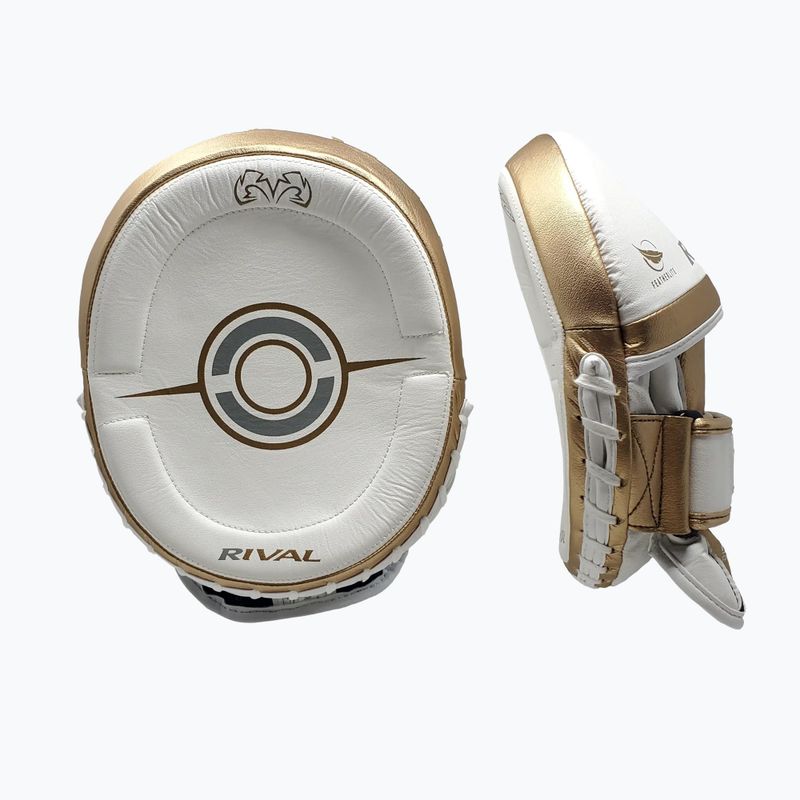 Rival Professional Punch Mitts white/gold trainer paws 2