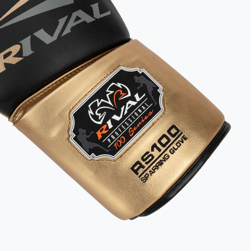 Rival RS100 Professional black/gold boxing gloves 6