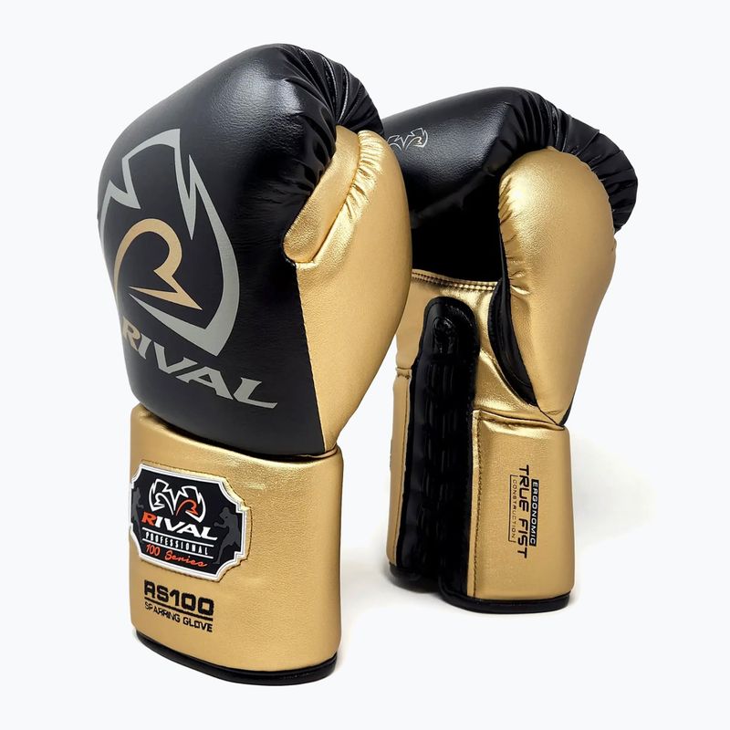 Rival RS100 Professional black/gold boxing gloves 2