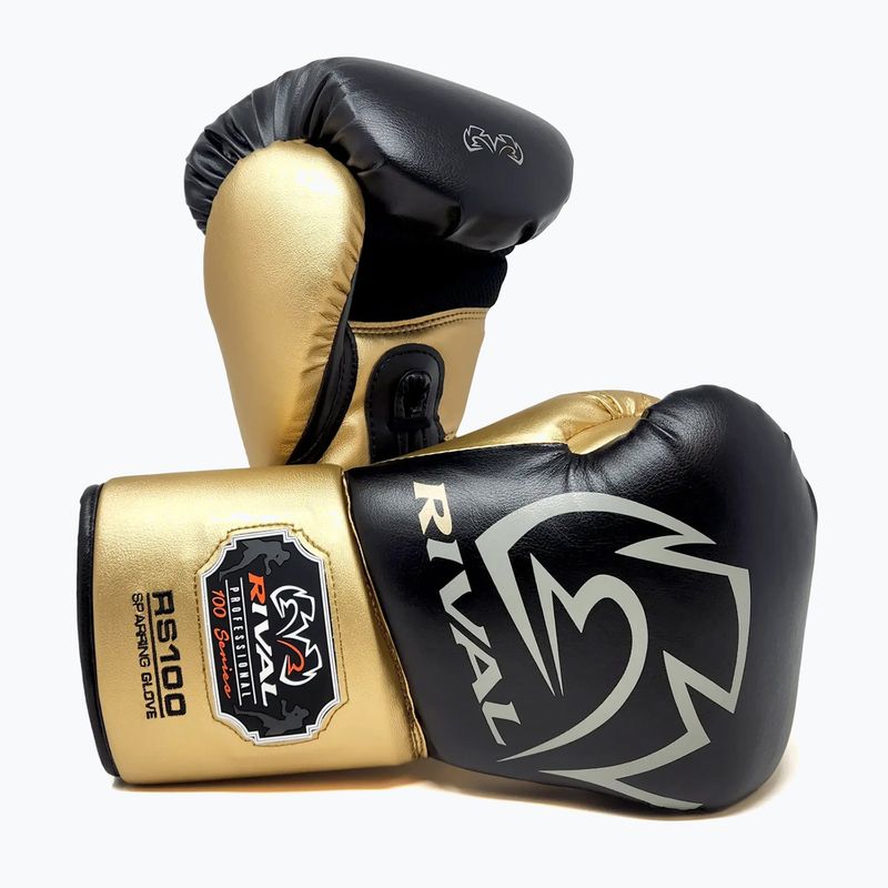 Rival RS100 Professional black/gold boxing gloves 3