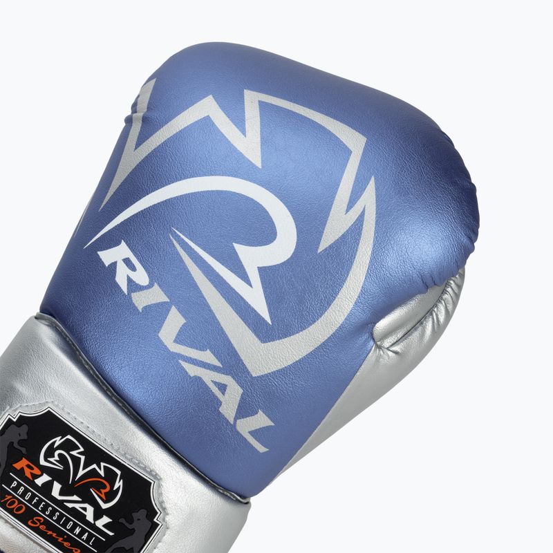 Rival RS100 Professional blue/silver boxing gloves 5