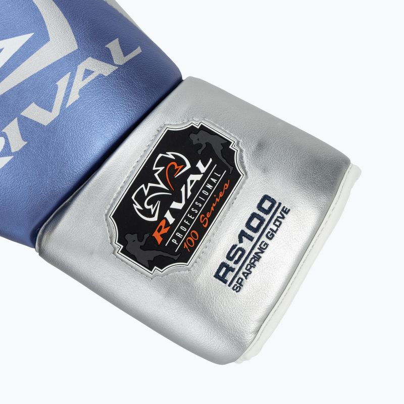 Rival RS100 Professional blue/silver boxing gloves 6