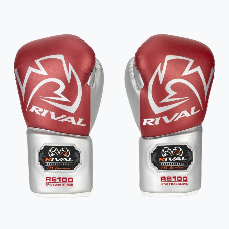 Boxing gloves Rival RS100 Professional red/silver 2