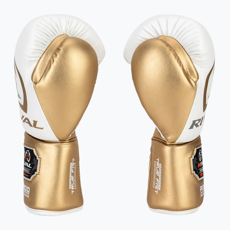 Rival RS100 Professional white/gold boxing gloves 4