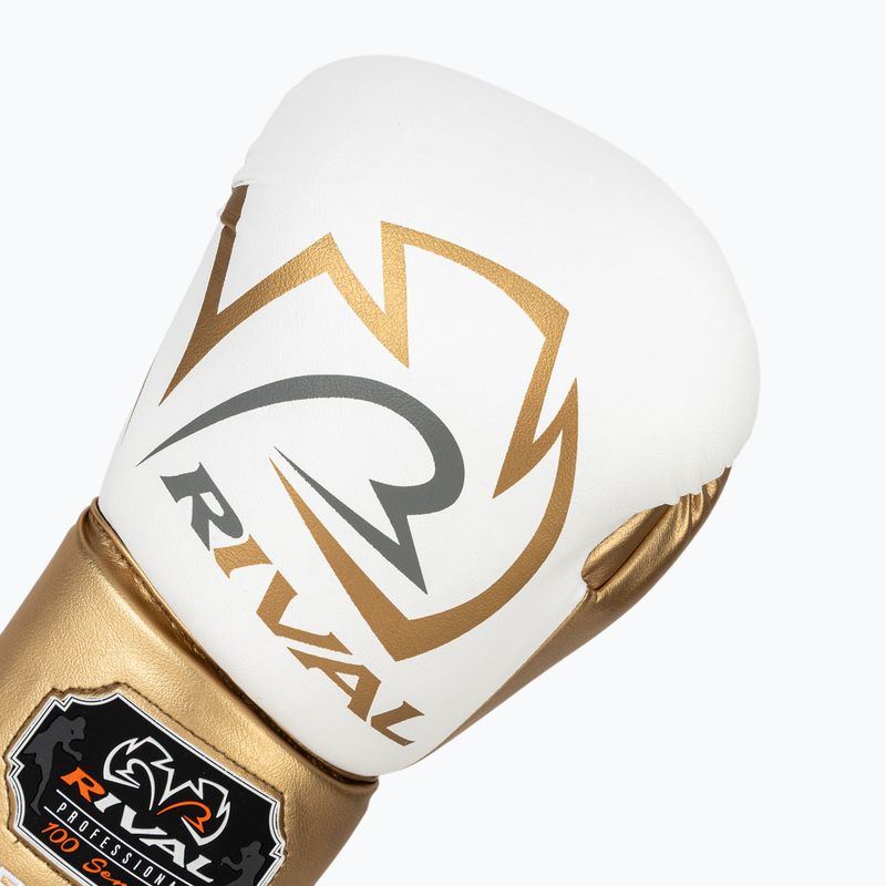 Rival RS100 Professional white/gold boxing gloves 5