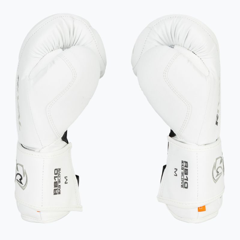 Rival RB10 Intelli-Shock Bag white boxing gloves 4