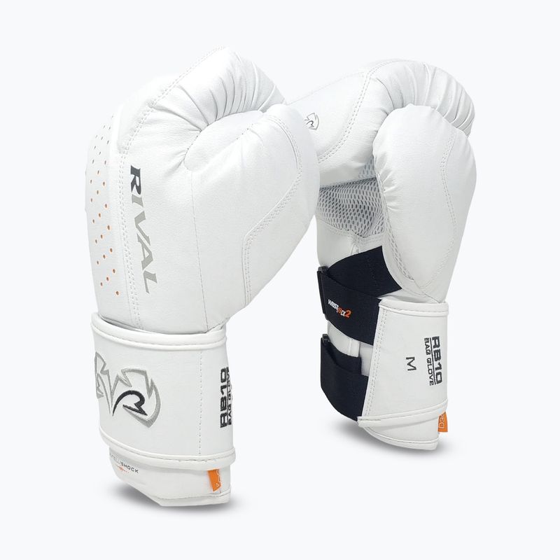 Rival RB10 Intelli-Shock Bag white boxing gloves 2