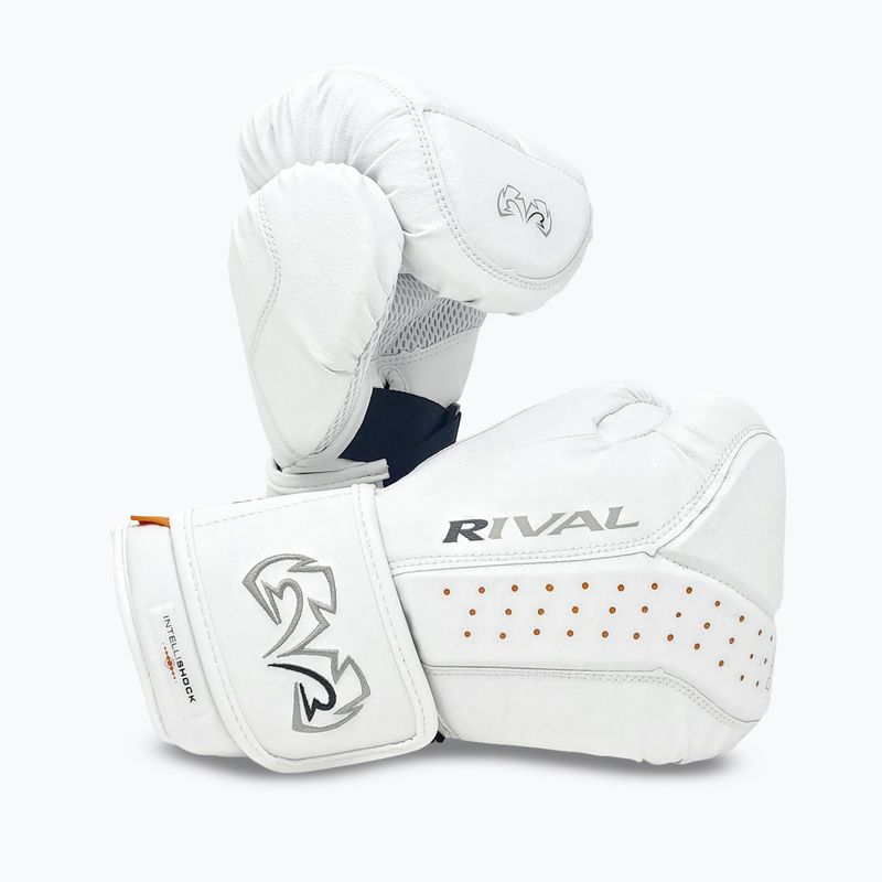 Rival RB10 Intelli-Shock Bag white boxing gloves 3
