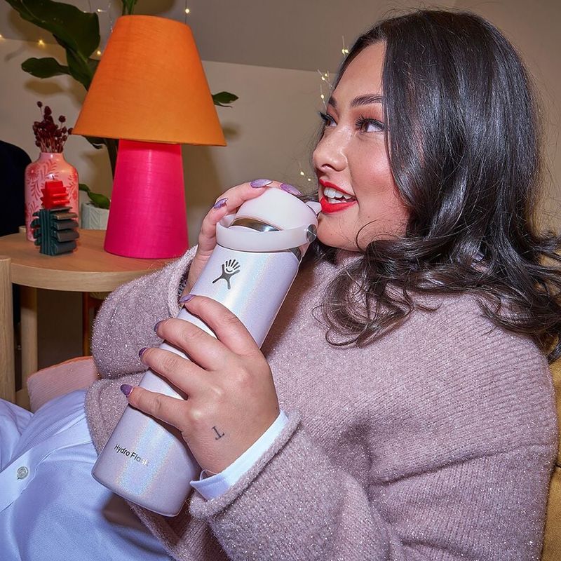 Thermal bottle Hydro Flask Wide Mouth with Flex Straw Cap 710 ml glimer pink 4