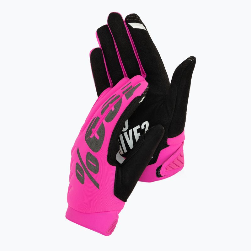 Women's cycling gloves 100% Brisker pink 10005