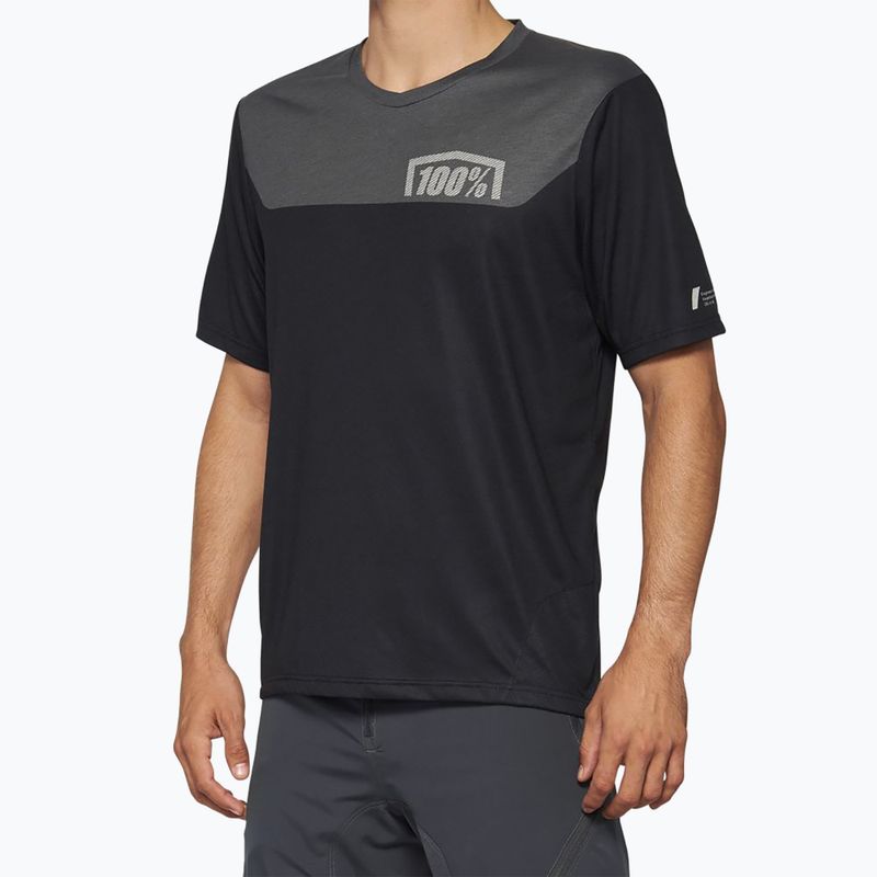 Men's cycling jersey 100% Airmatic black/charcoal