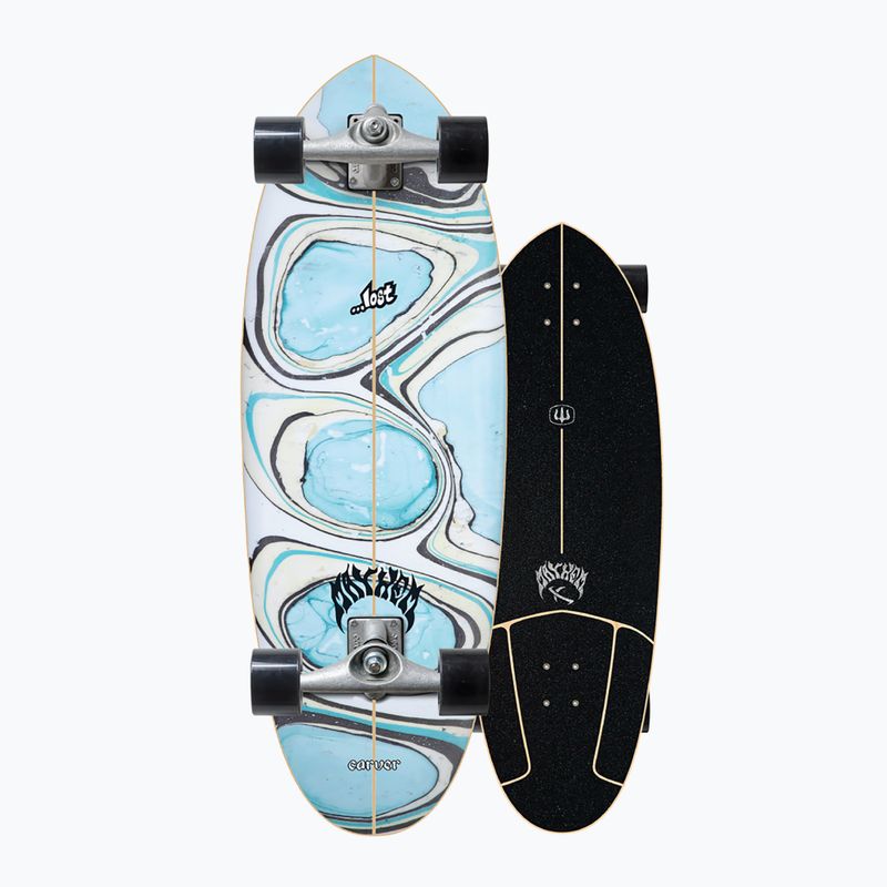 Surfskate skateboard Carver Lost CX Raw 32" Quiver Killer 2021 Complete blue and white L1012011107 8