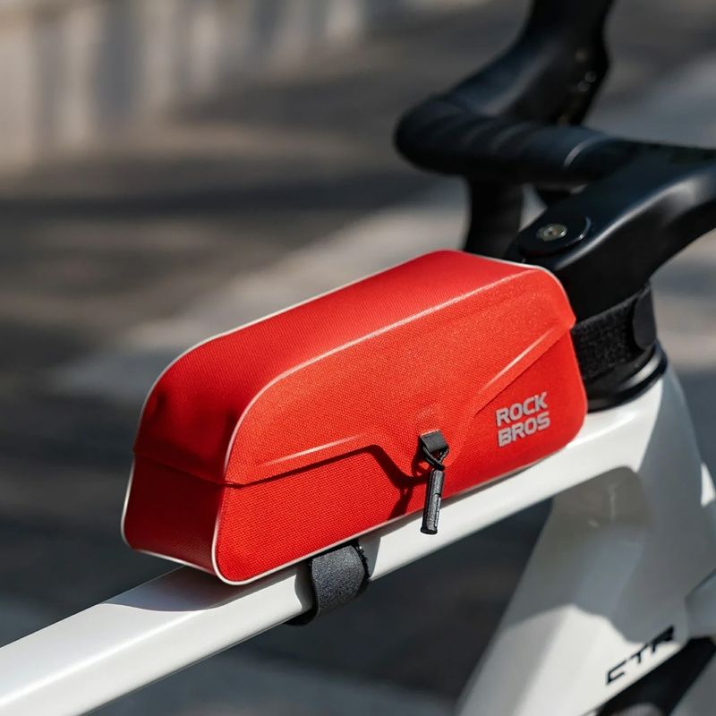 Bike frame bag Rockbros 30120122 Bike Tube Bag Magnetic L 0,9 l red 3