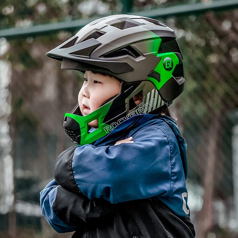 Children's bike helmet Rockbros 10110061003 Kids Helmet black/ti-green 3