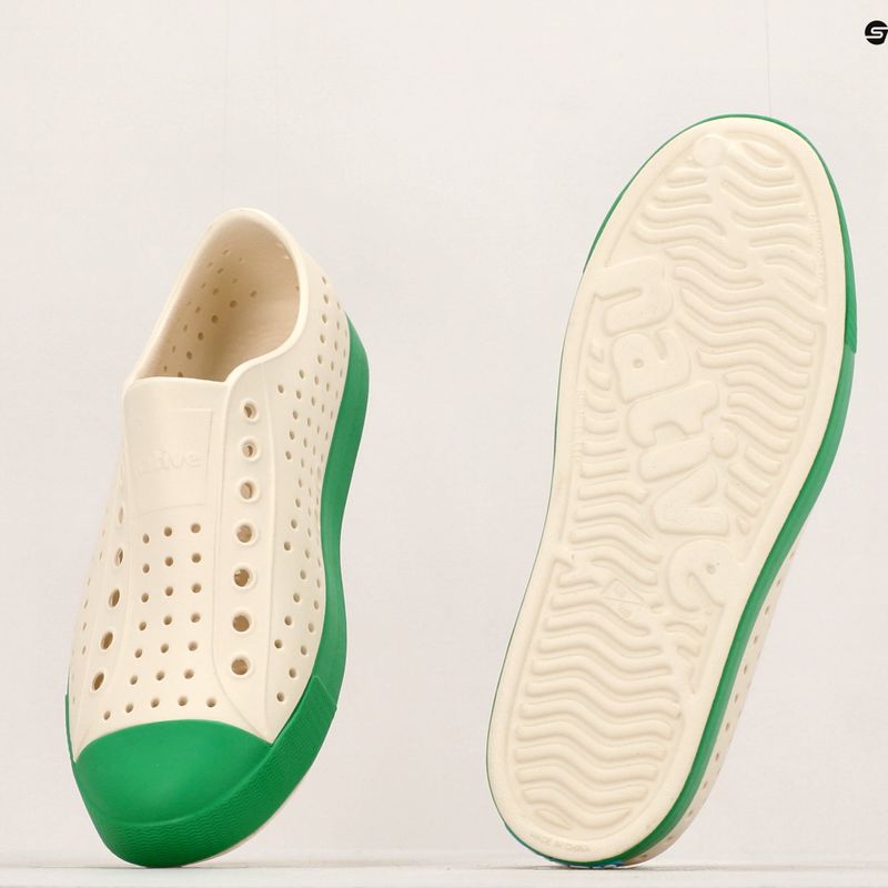 Native Jefferson bone white/picnic green trainers 15