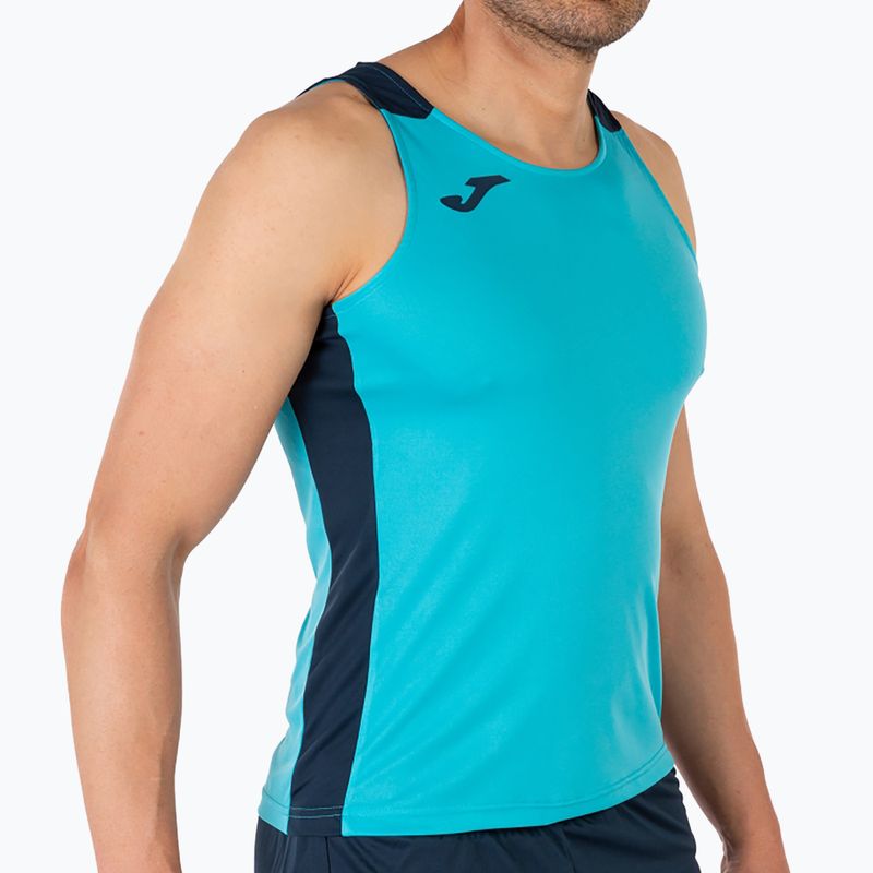 Men's Joma Record II turquoise/navy running tank top 6