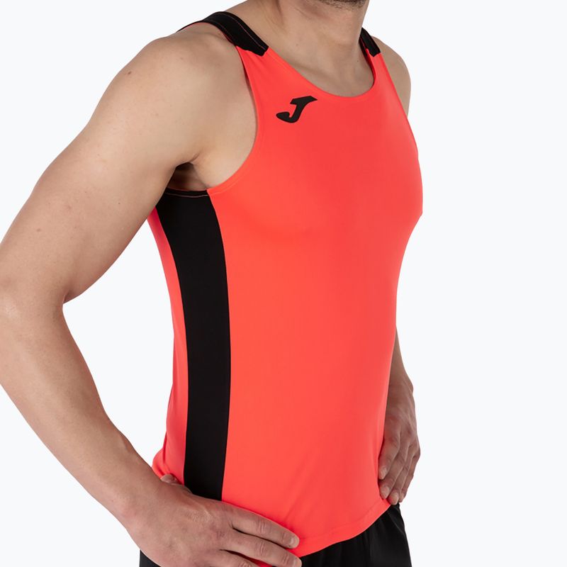 Men's Joma Record II fluor coral/black running tank top 4