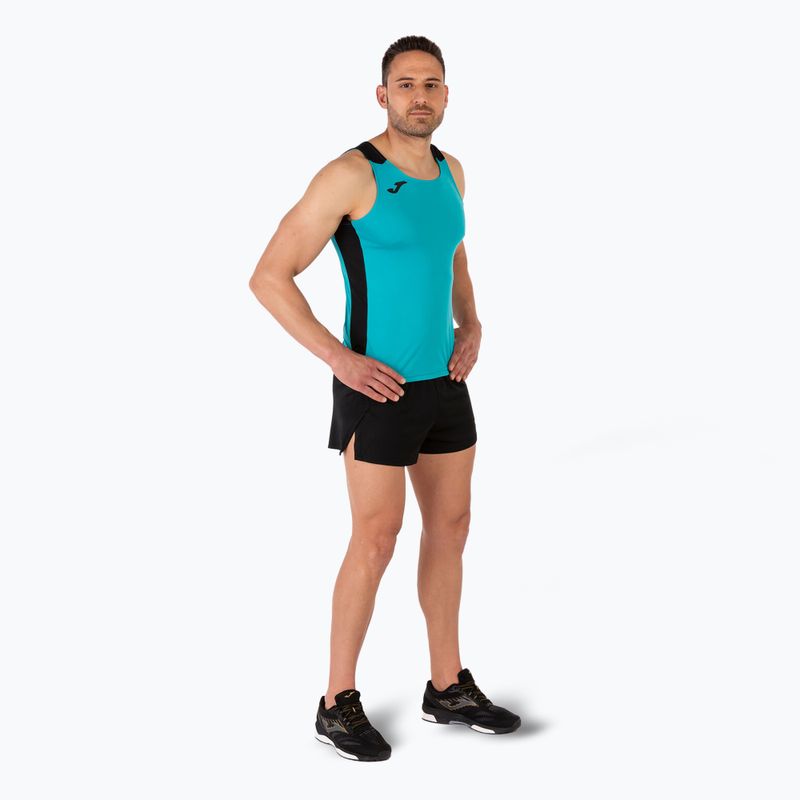 Men's Joma Record II Tank Top turquoise/black running shirt 4