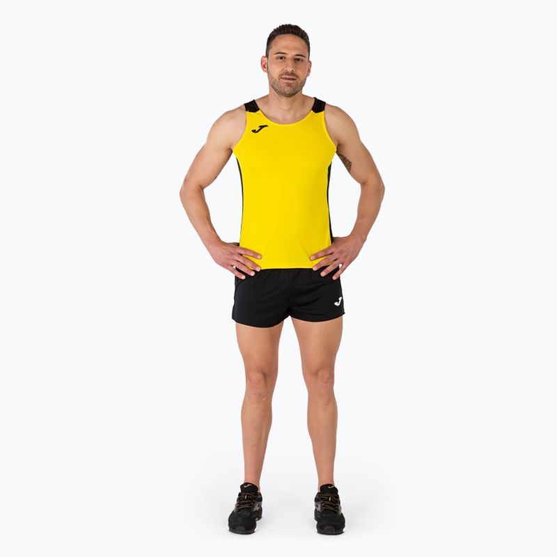 Men's Joma Record II running tank top yellow/black 2