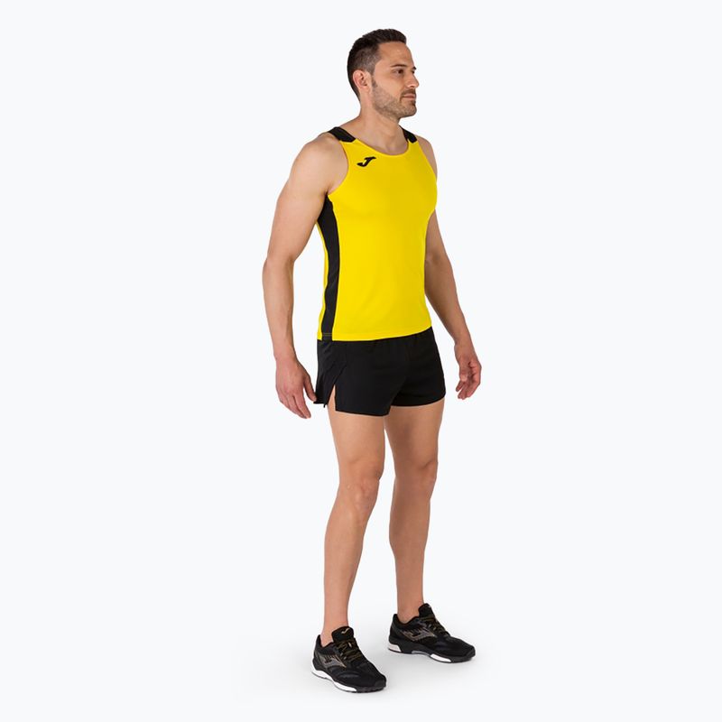 Men's Joma Record II running tank top yellow/black 4