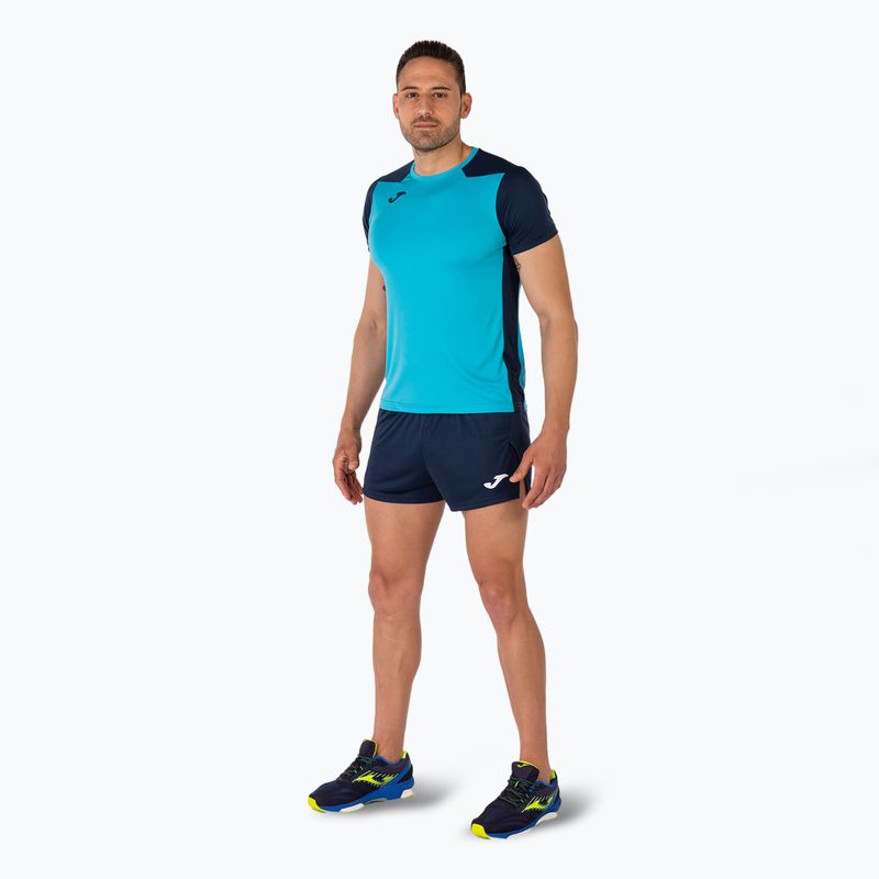 Men's Joma Record II fluor turquoise/navy running shirt 2