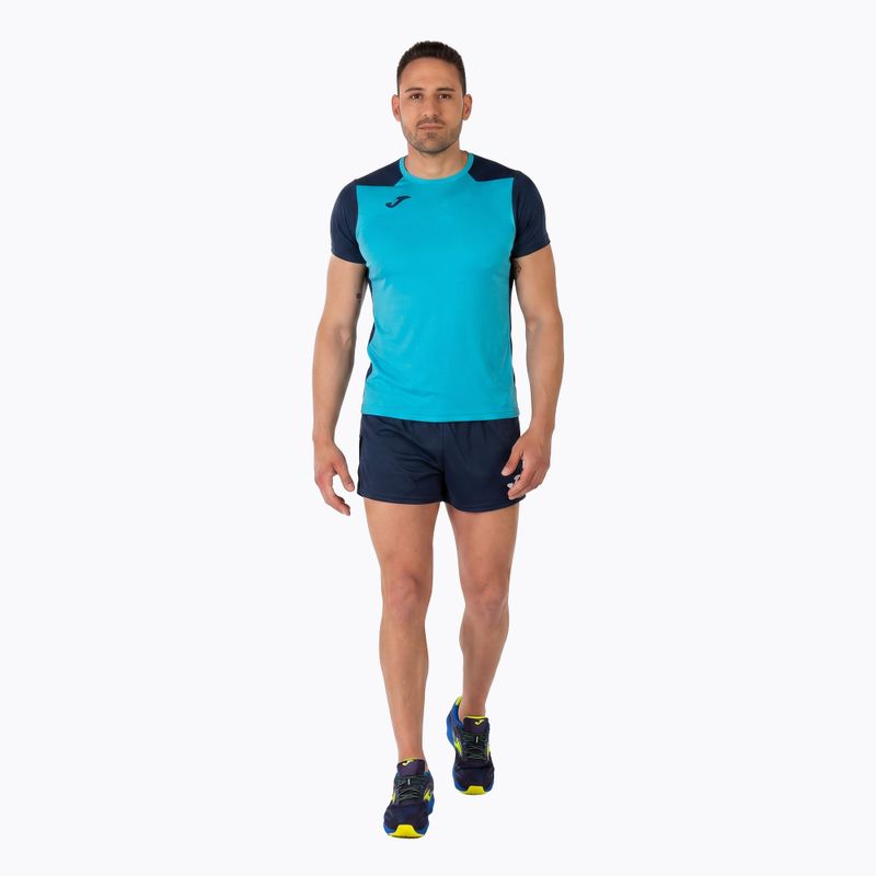 Men's Joma Record II fluor turquoise/navy running shirt 14