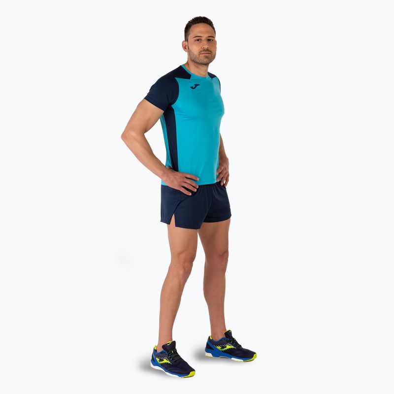 Men's Joma Record II fluor turquoise/navy running shirt 7